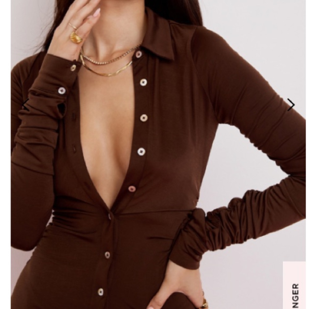❌SOLD❌House of CB Chocolate Martinique Jersey Dress - Picture 3 of 9